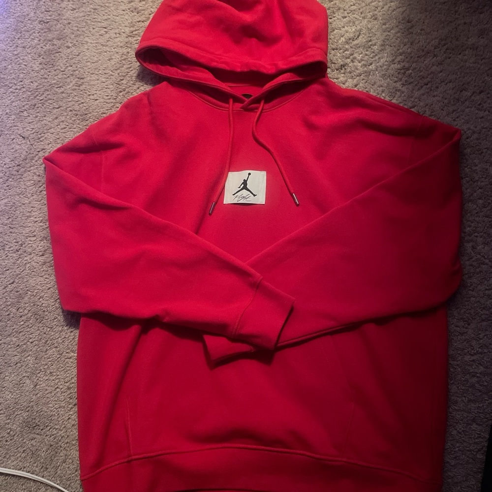 NIKE AIR JORDAN ESSENTIALS FLIGHT HEAVY FLEECE HOODIE RED #jordan